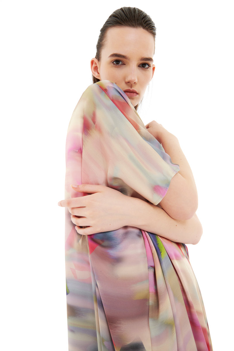 PRINTED GRAY KAFTAN - CULT MIA