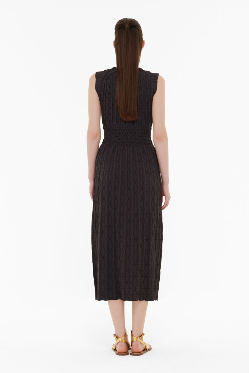 SMOCKED DETAIL KNITTED DRESS - CULT MIA