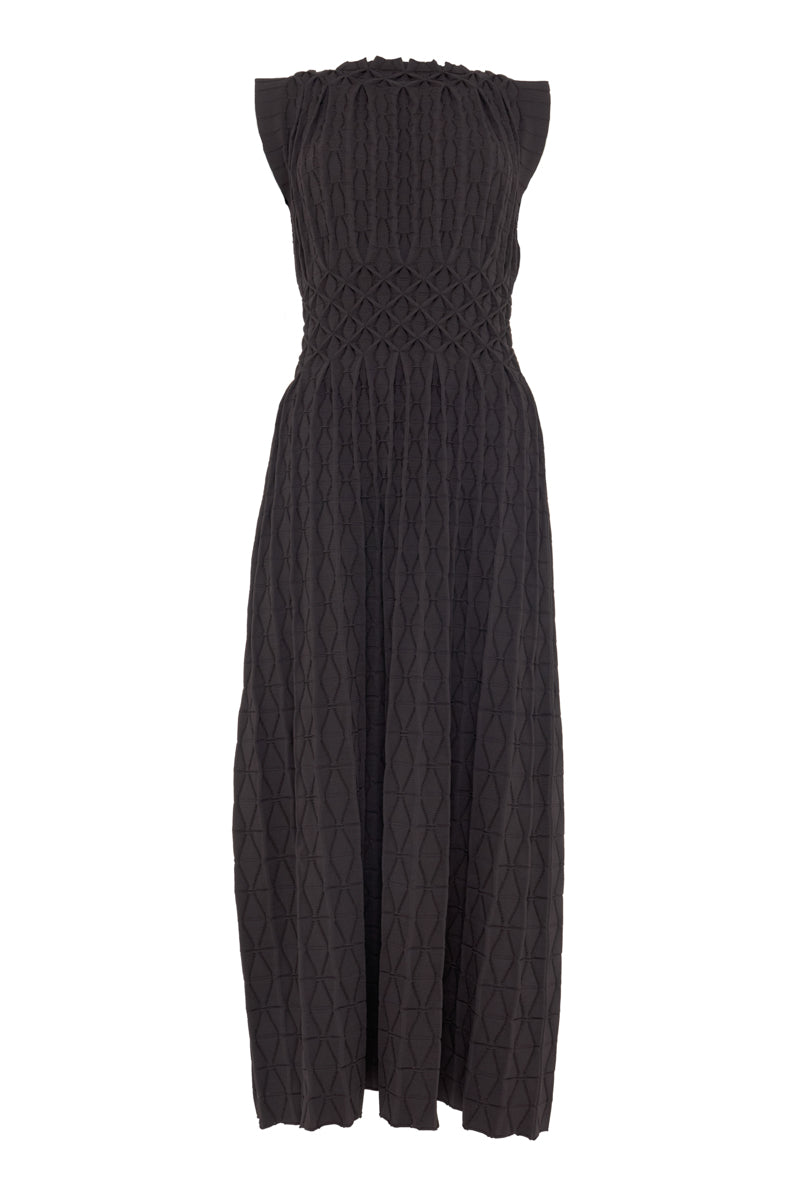 SMOCKED DETAIL KNITTED DRESS - CULT MIA