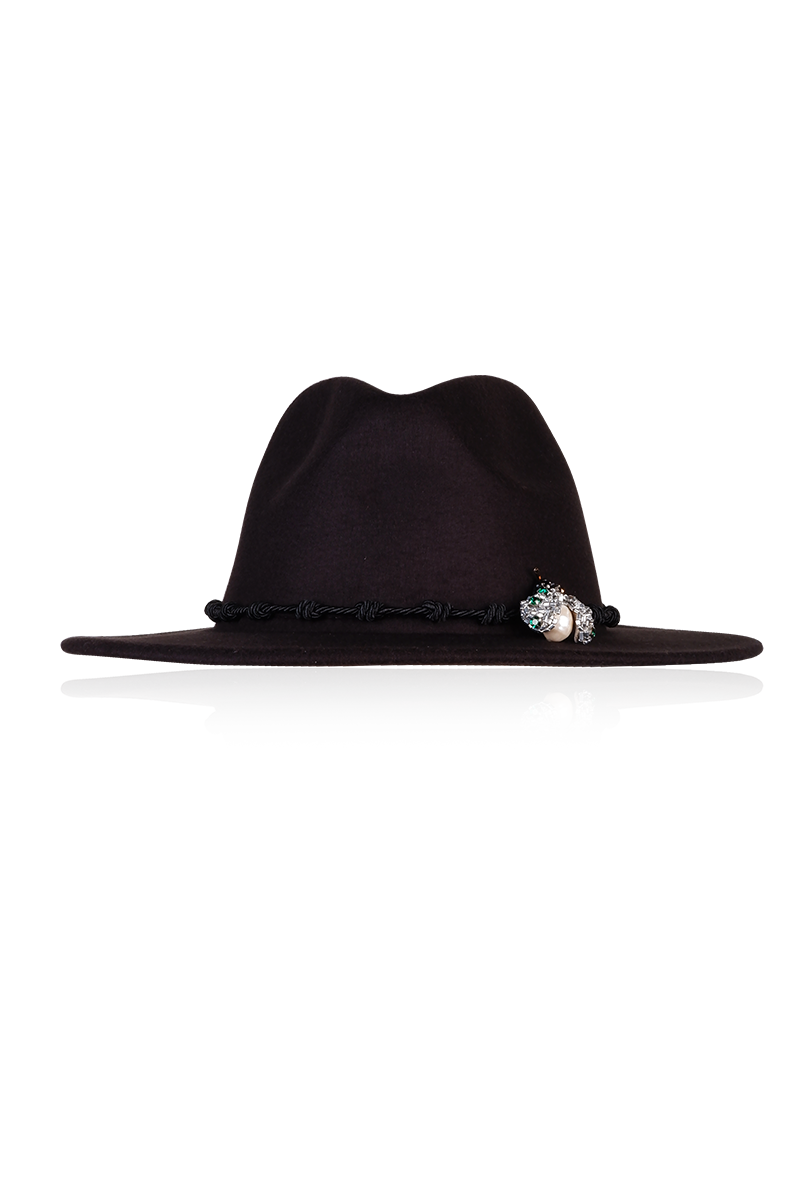 SILVER LADYBUG HAT IN BLACK - CULT MIA