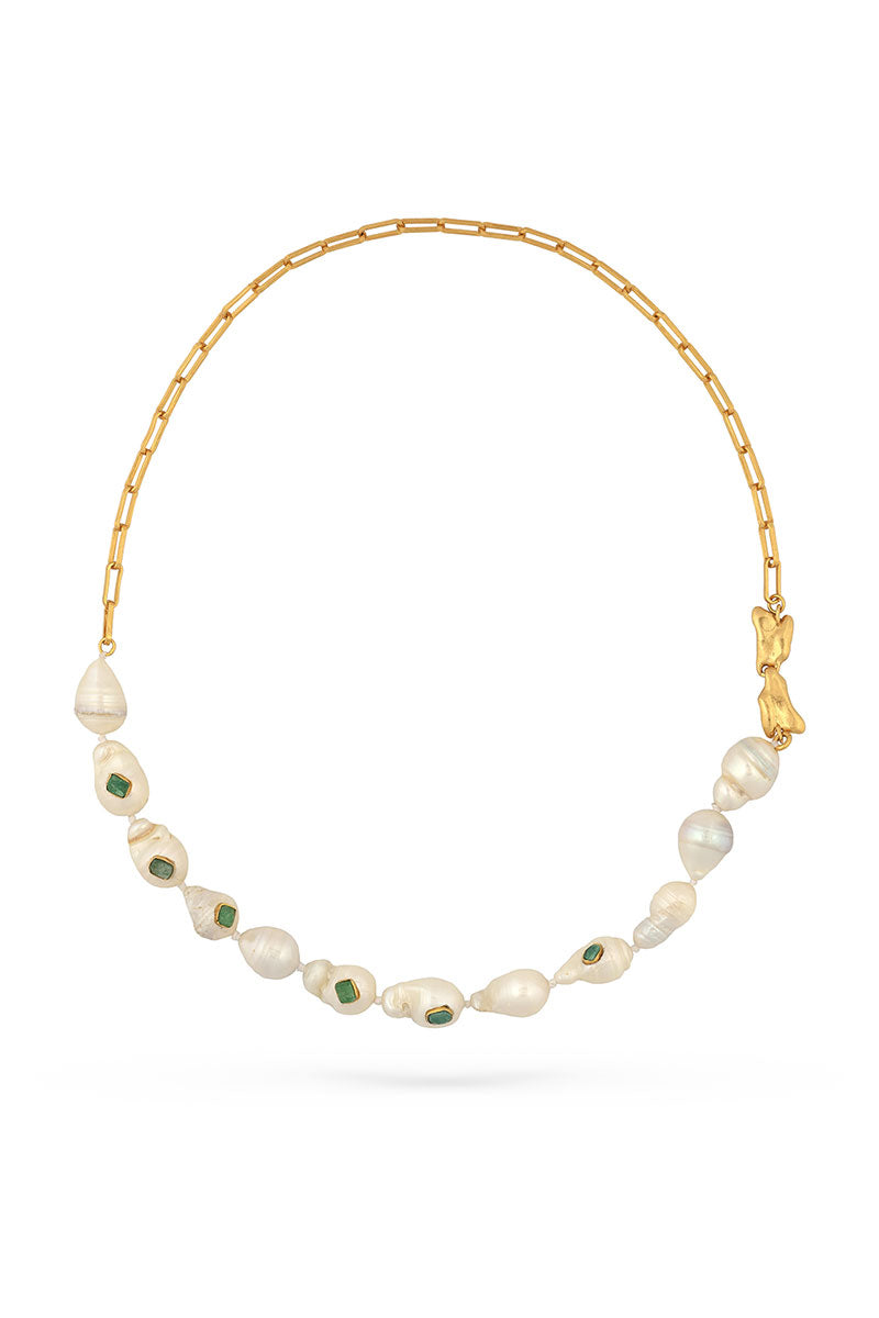 Gold Half Delta Necklace by Fenomena featuring sleek geometric pendant on a delicate chain.