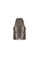 Brown halter top with sequins by Tayfun Kaba, featuring a stylish design and shimmering details for a fashionable look.