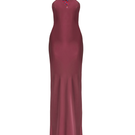 Stolen Stores CULT MIA X burgundy halter bias maxi dress with sleek slip design, perfect for elegant summer occasions.