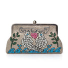 Multicolor Happiness Fish Classic clutch bag by Sarah's Bag with detailed fish design and vibrant, artistic pattern.