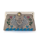 Multicolor Happiness Fish Grace clutch bag by Sarah's Bag featuring vibrant fish design and intricate detailing.