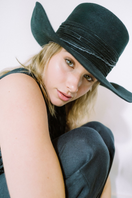 Black Harper hat by Modern Monarchie featuring a stylish wide-brim design on a neutral background.