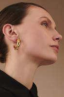 Gold Havana Glow earrings by Fenomena featuring stylish, lightweight hoop design with a polished finish.