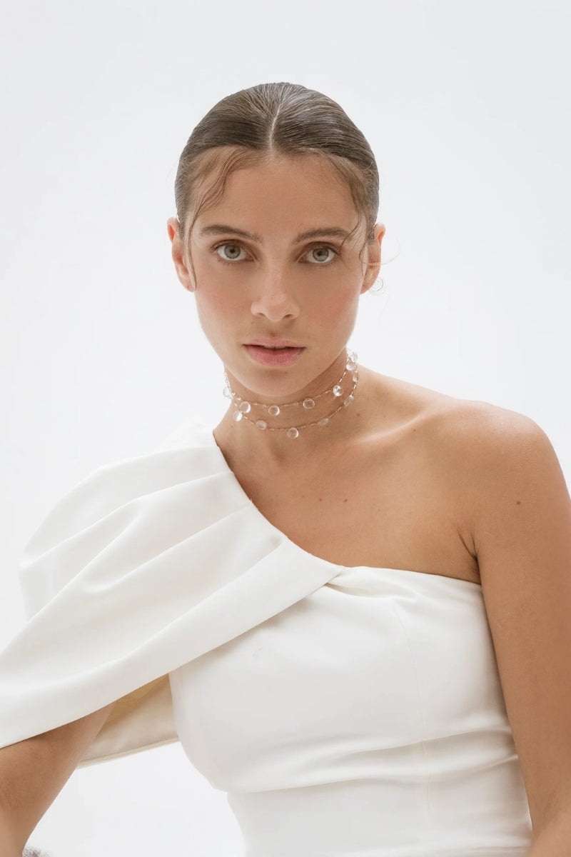 LAVANI JEWELS Helene Choker necklace with delicate chain and elegant design, worn as a stylish accessory.