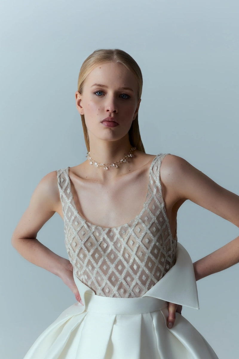Elegant LAVANI JEWELS Helene Choker necklace with a sleek, minimalist design featuring a metallic finish and delicate chain.
