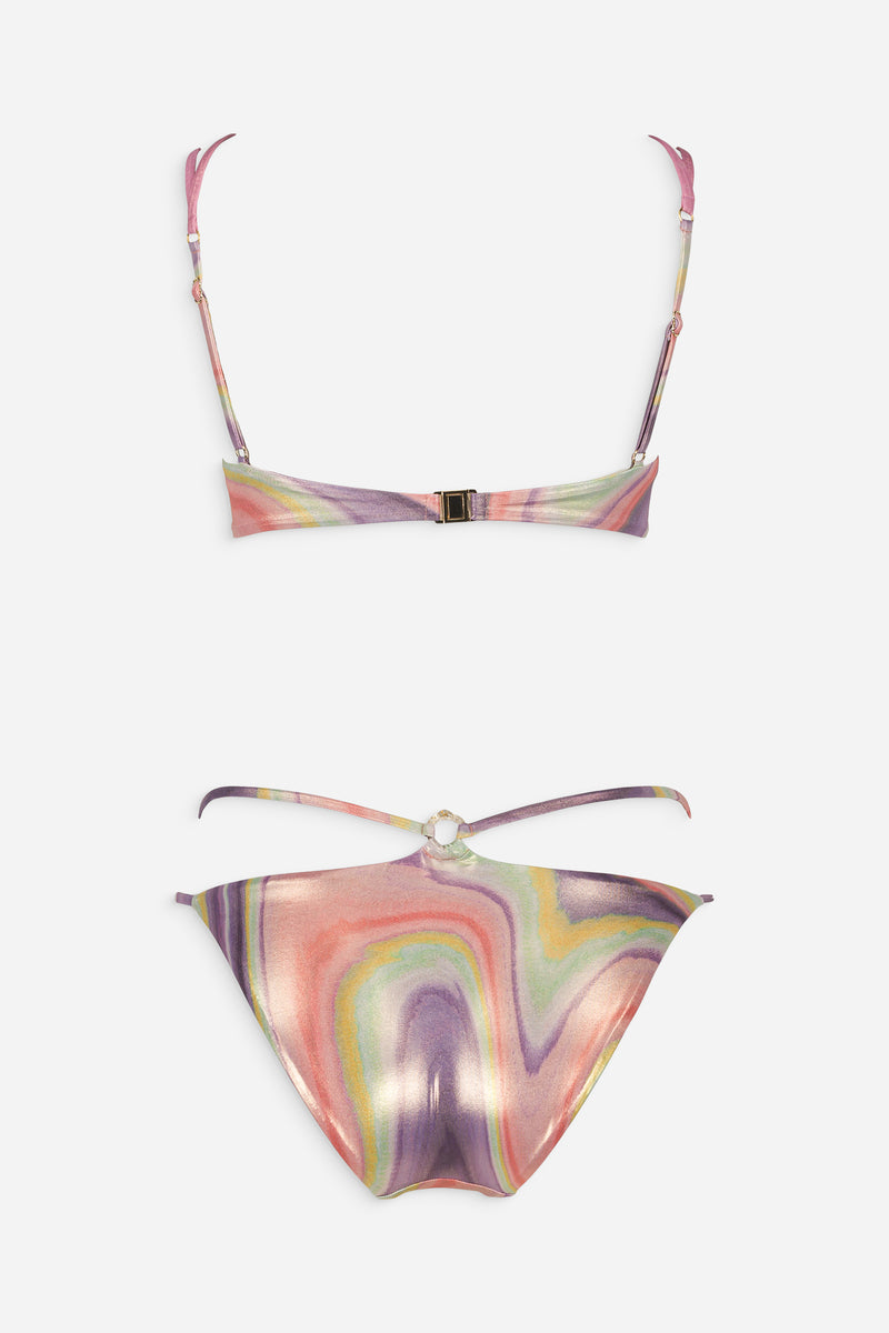 HELIOS BIKINI SET IN PINK PRINT - CULT MIA