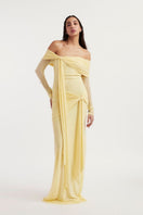 Deme By Gabriella HELOISE maxi dress with flowing fabric and elegant design, shown in a full-length view on a model.