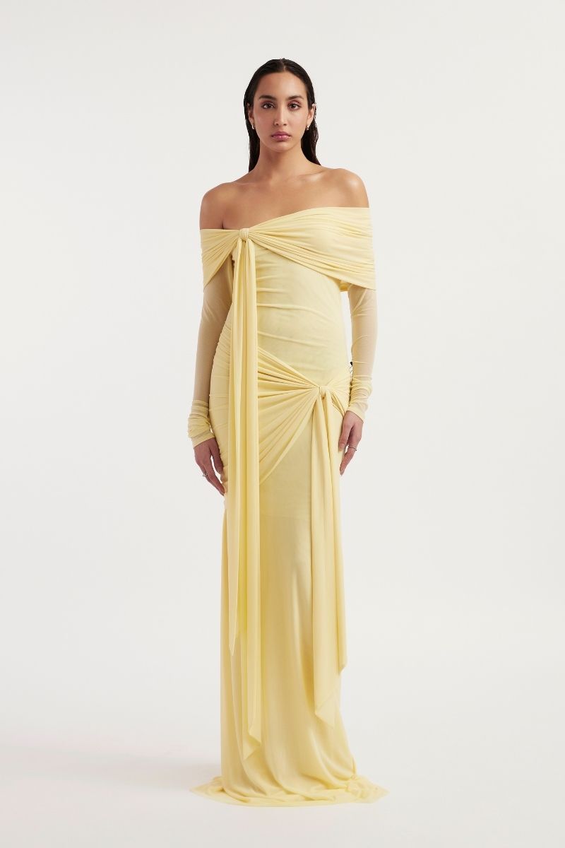 HELOISE BUTTER YELLOW MAXI DRESS