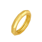 Gold hex matte ring from Velvet Desert, showcasing a modern geometric design on a sleek jewelry ring.