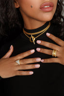 Gold HEX MATTE RING by Velvet Desert, close-up of the geometric, matte-finish ring showcasing its modern design.
