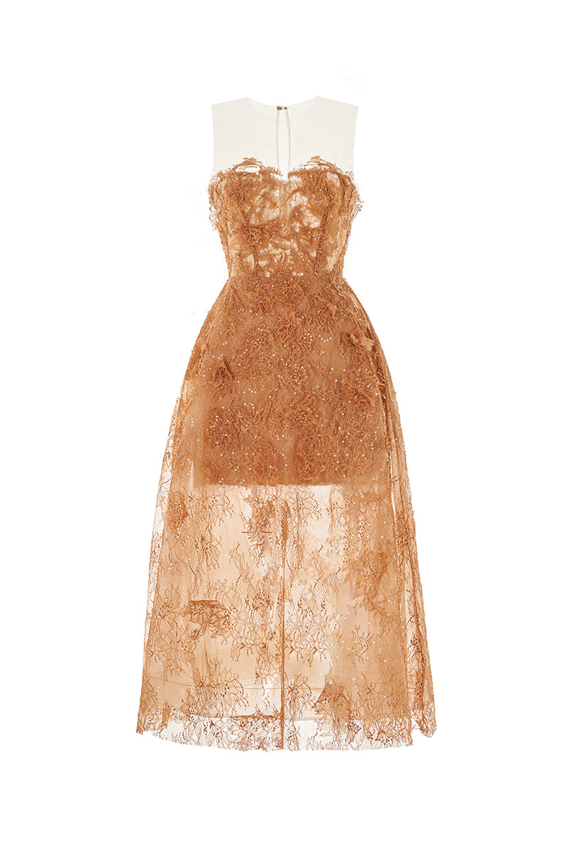 HONEY BEADED LACE DRESS - CULT MIA