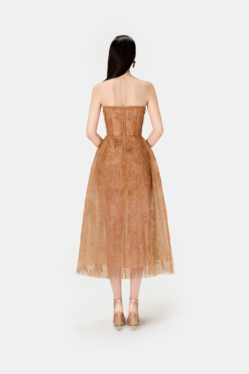 HONEY BEADED LACE DRESS - CULT MIA