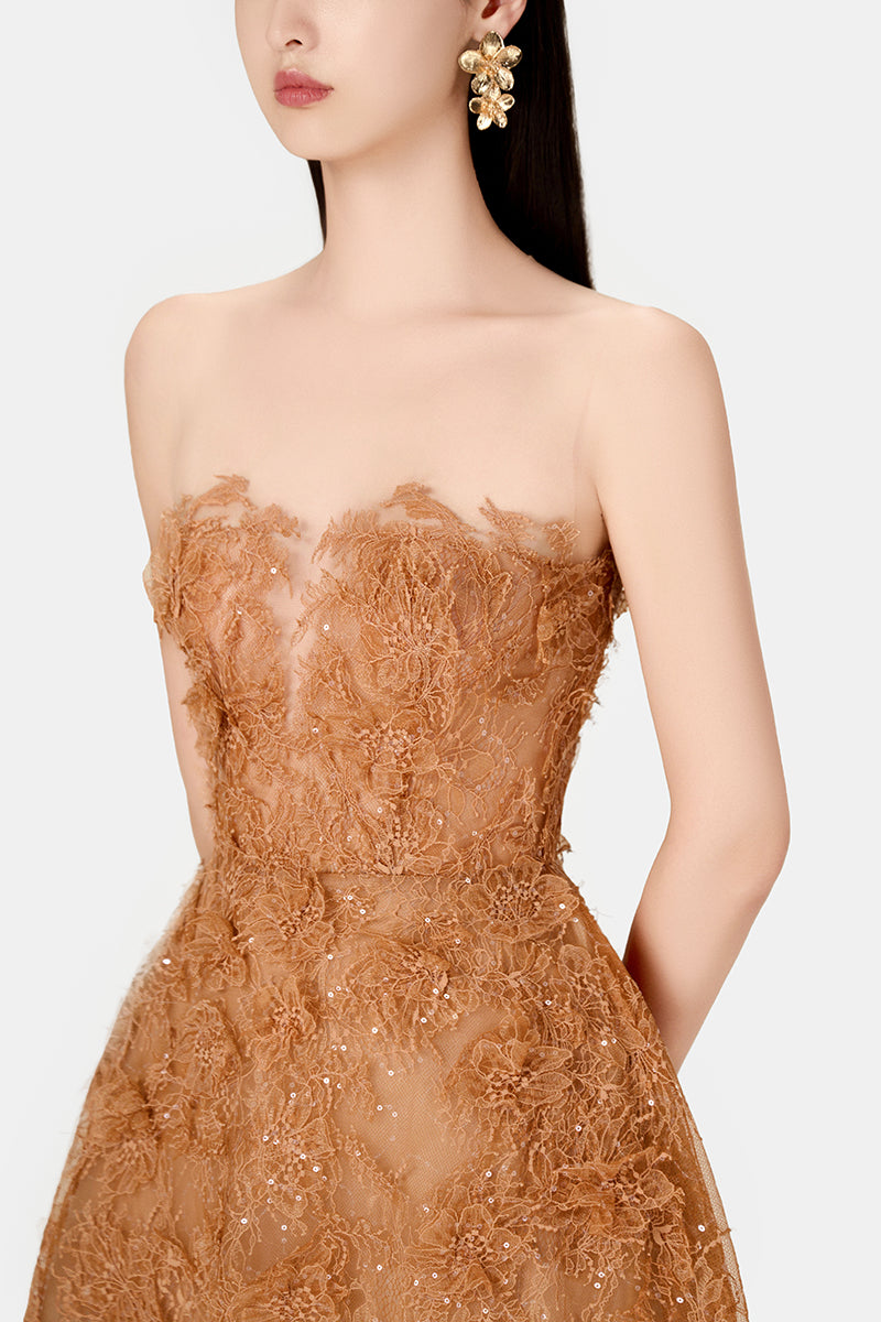 HONEY BEADED LACE DRESS - CULT MIA
