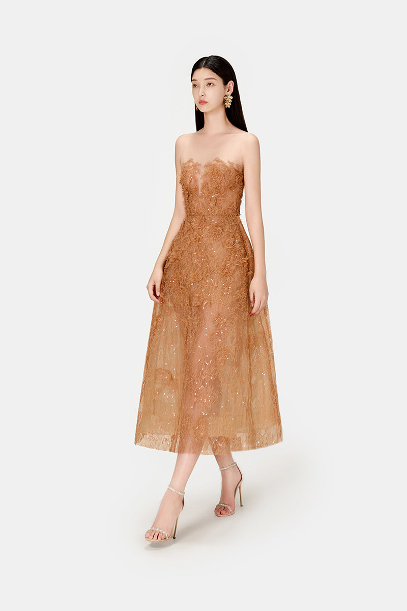 HONEY BEADED LACE DRESS - CULT MIA