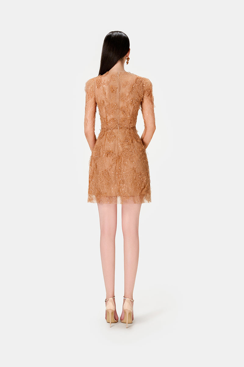 HONEY BEADED LACE MINI DRESS - CULT MIA