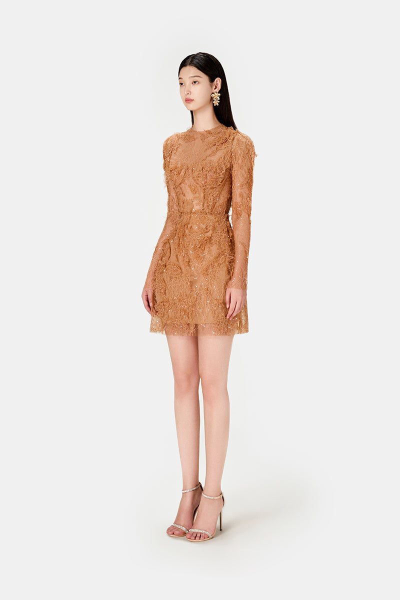 HONEY BEADED LACE MINI DRESS - CULT MIA