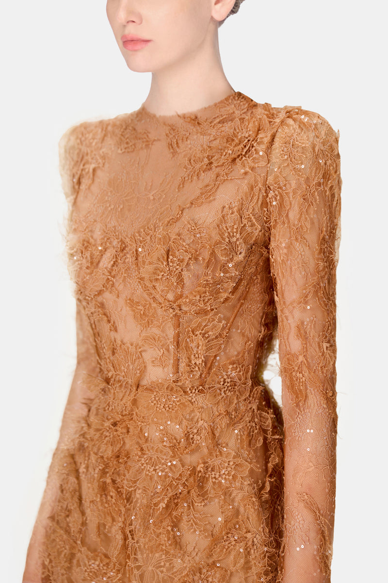honey & lace dresses HONEY BEADED LACE MINI DRESS poava