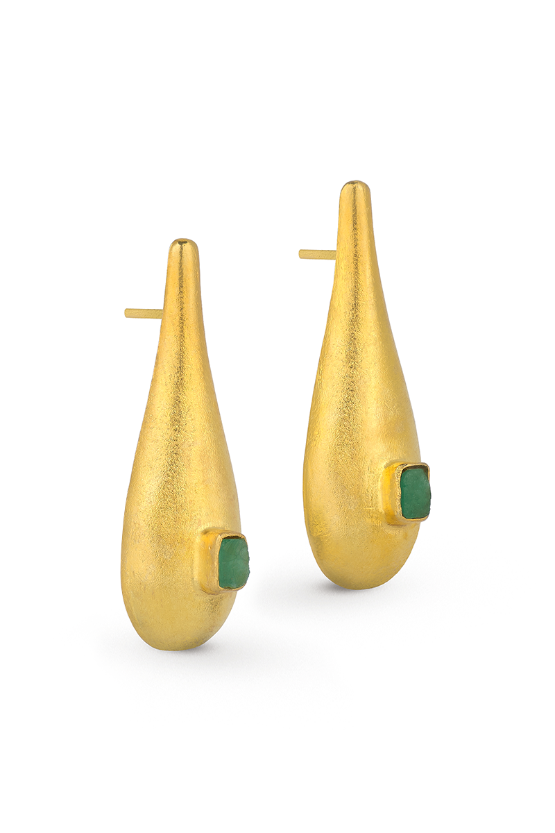 Gold Hudson Drop Tears earrings by Fenomena featuring elegant teardrop-shaped design on a sleek gold finish.