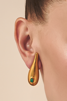 Gold Hudson Drop Tears earrings by Fenomena, featuring elegant teardrop-shaped dangle design with a sleek finish.