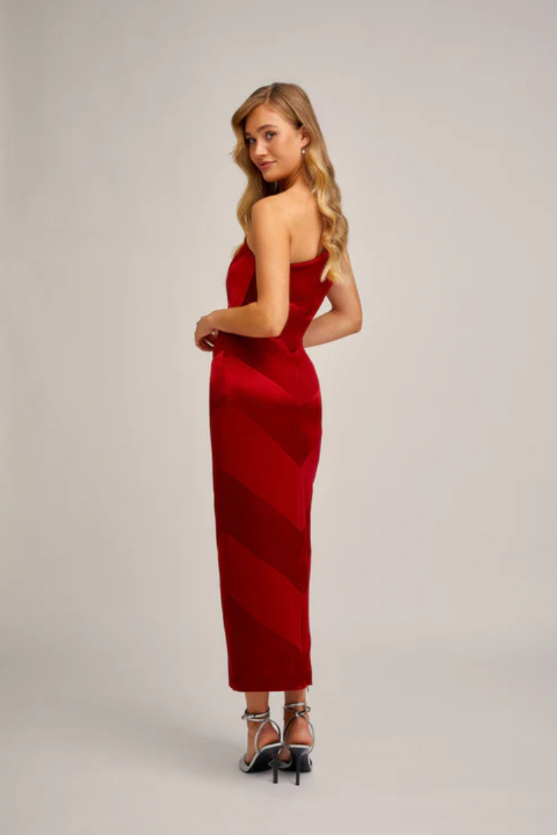 IBIZA MIDI DRESS IN RED - CULT MIA