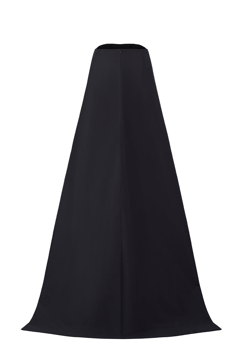 JACQUARD BUSTIER MINI DRESS WITH TRAIN IN FUCHSIA - CULT MIA