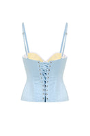 Blue Candy Corset top by IKINITA featuring a fitted design with lace-up front and stylish details.