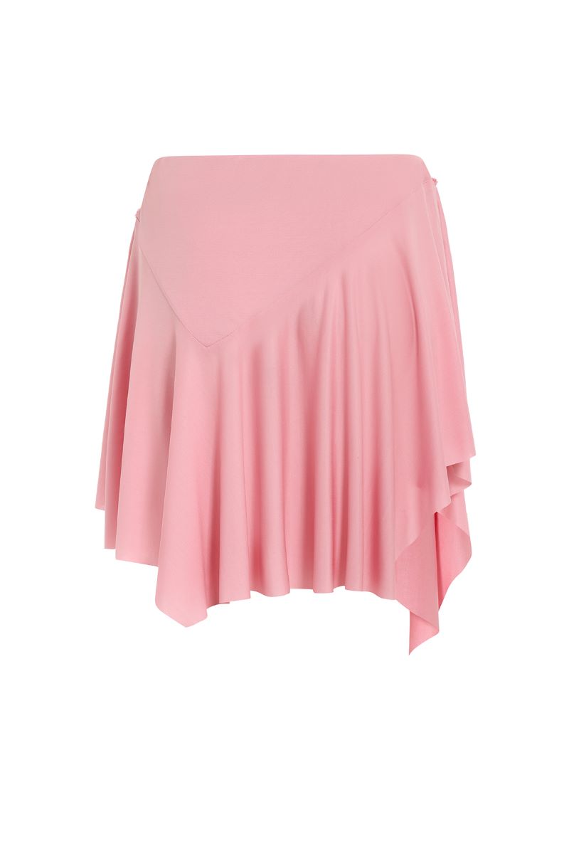 Baby pink mini skirt from IKINITA's THE FOOL collection, featuring a stylish and trendy design with a fitted silhouette.