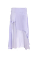 Lilac Nausica midi skirt by IKINITA featuring a flowy, elegant design with soft fabric and a stylish silhouette.