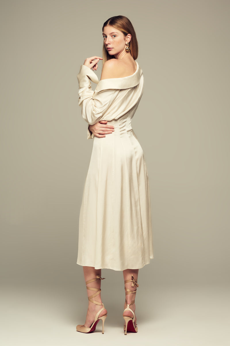 cream maxi shirt dress SAILOR MAXI SHIRT DRESS IN CREAM | CULT MIA