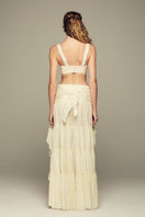 IKINITA butter yellow co-ord set featuring a stylish top and matching pants, perfect for casual or chic summer wear.