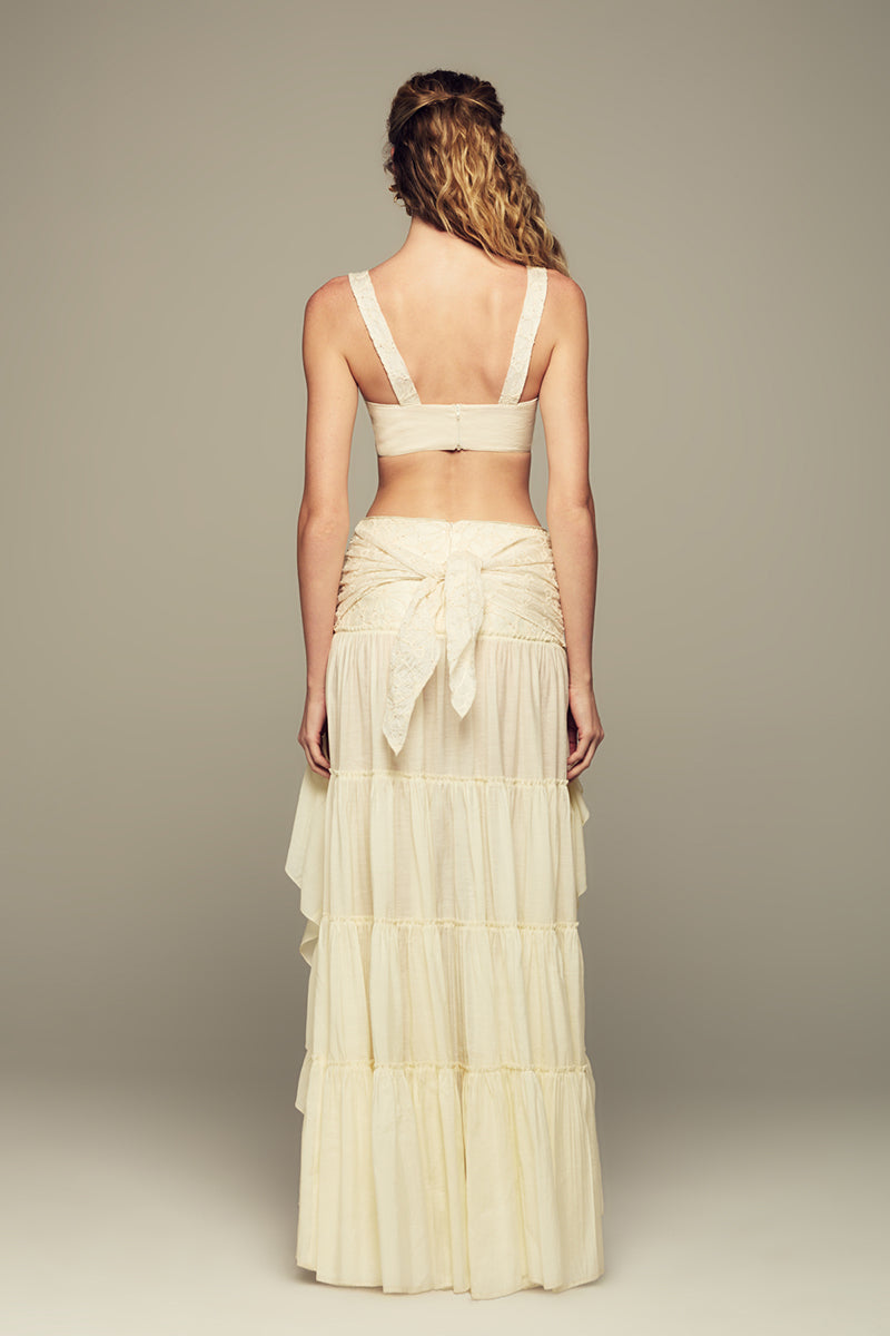 IKINITA butter yellow co-ord set featuring a stylish top and matching pants, perfect for casual or chic summer wear.