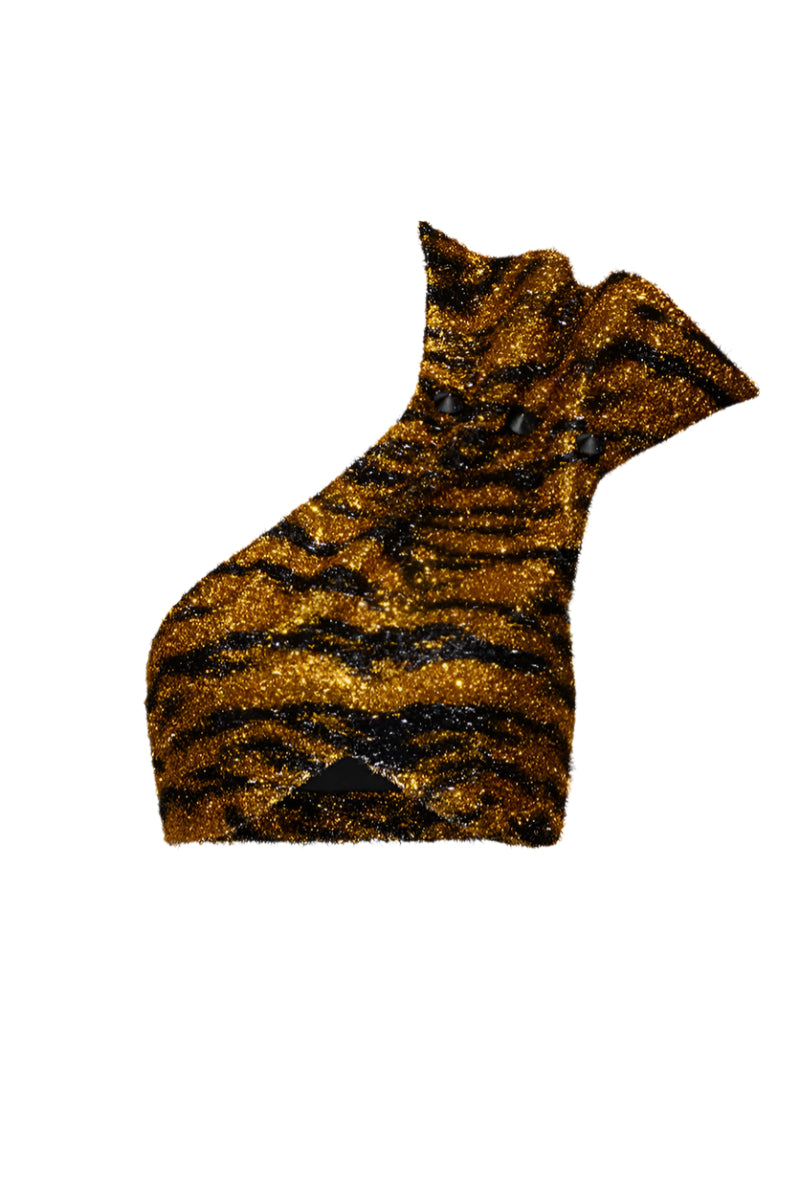 ONE SHOULDER FUZZY TOP IN LEOPARD PRINT - CULT MIA