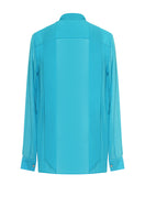 Light blue Lekieu Dawlish shirt displayed on a hanger, showcasing the casual button-up style and soft fabric.
