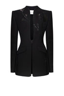Black Bordeaux jacket by Lekieu, stylish men's outerwear with a tailored fit and sleek design, shown in the image.