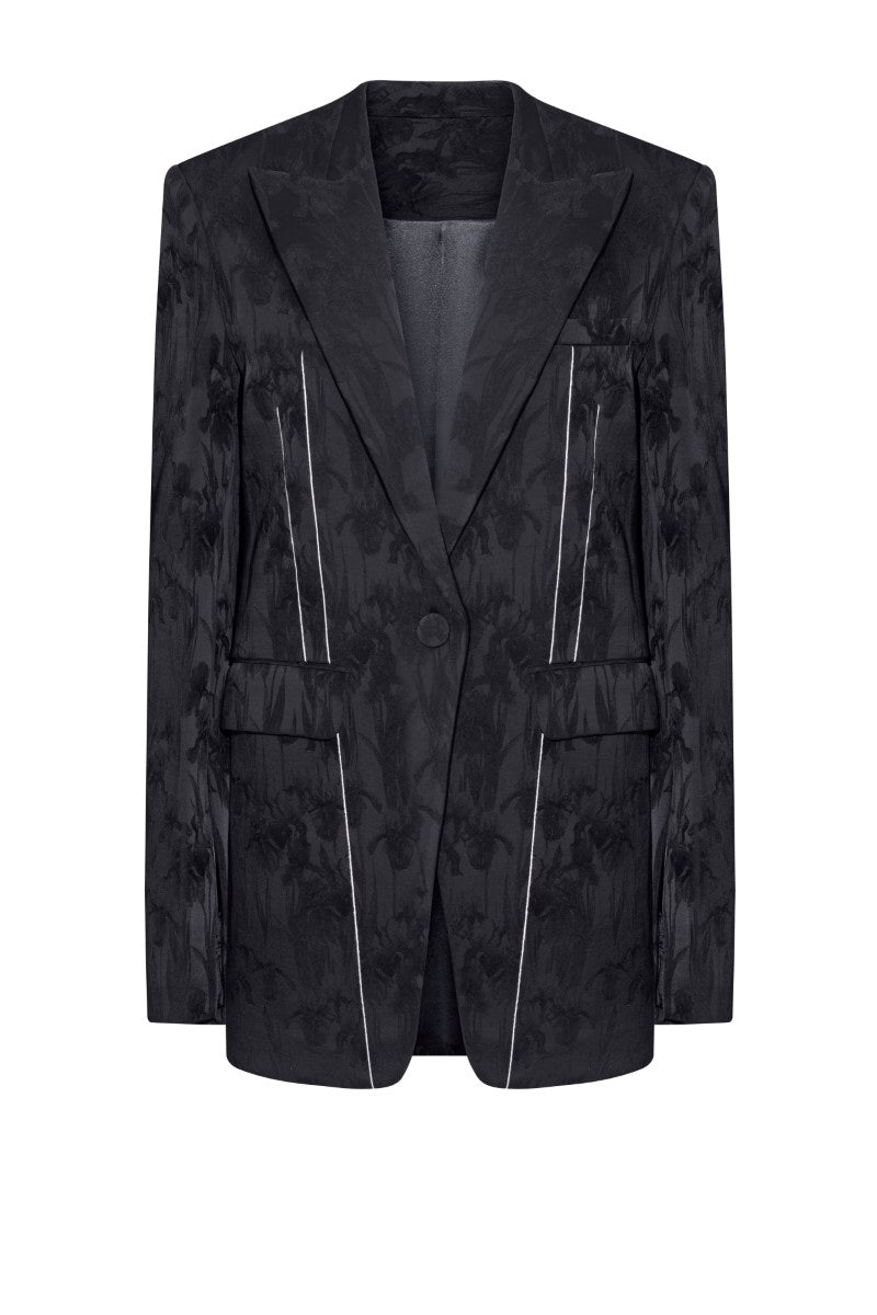 Black LEKIEU Grenoble jacket, a stylish and warm outerwear piece featuring a sleek design and front zipper closure.