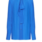 LEKIEU Toulouse blue shirt with button-down design, featuring a classic collar and long sleeves, displayed on a hanger.