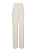 Cream Cardiff pants by Lekieu, stylish and comfortable women's pants displayed on a model.