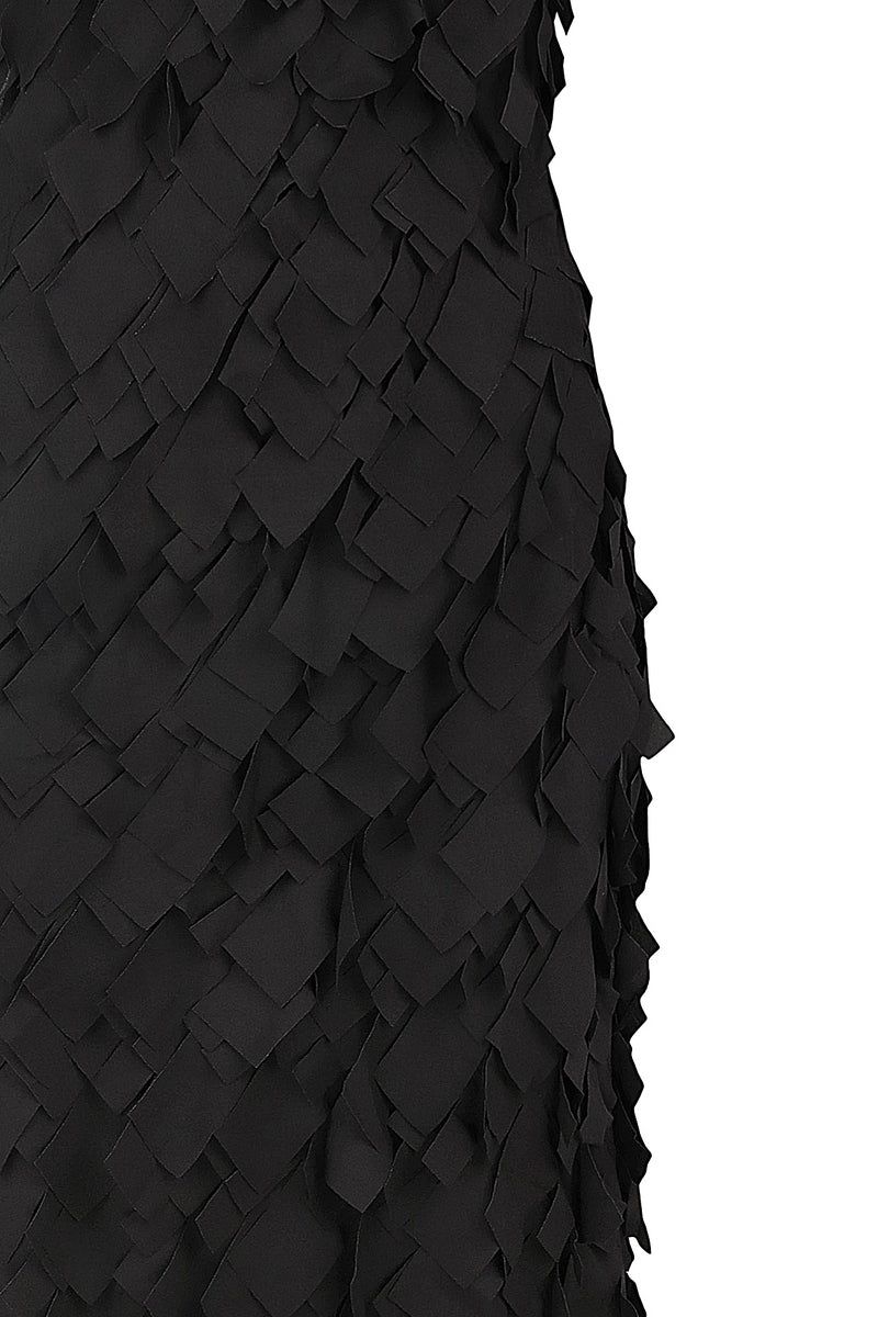 Elegant black Swan dress gown by Nué featuring flowing fabric and stylish design, perfect for formal occasions.