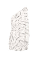 White Virginie mini dress by Nué, showcasing a stylish and elegant design with a fitted silhouette and modern details.