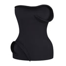 Nué Christelle black corset top, stylish and fitted, shown on a model with lace-up front and structured design.