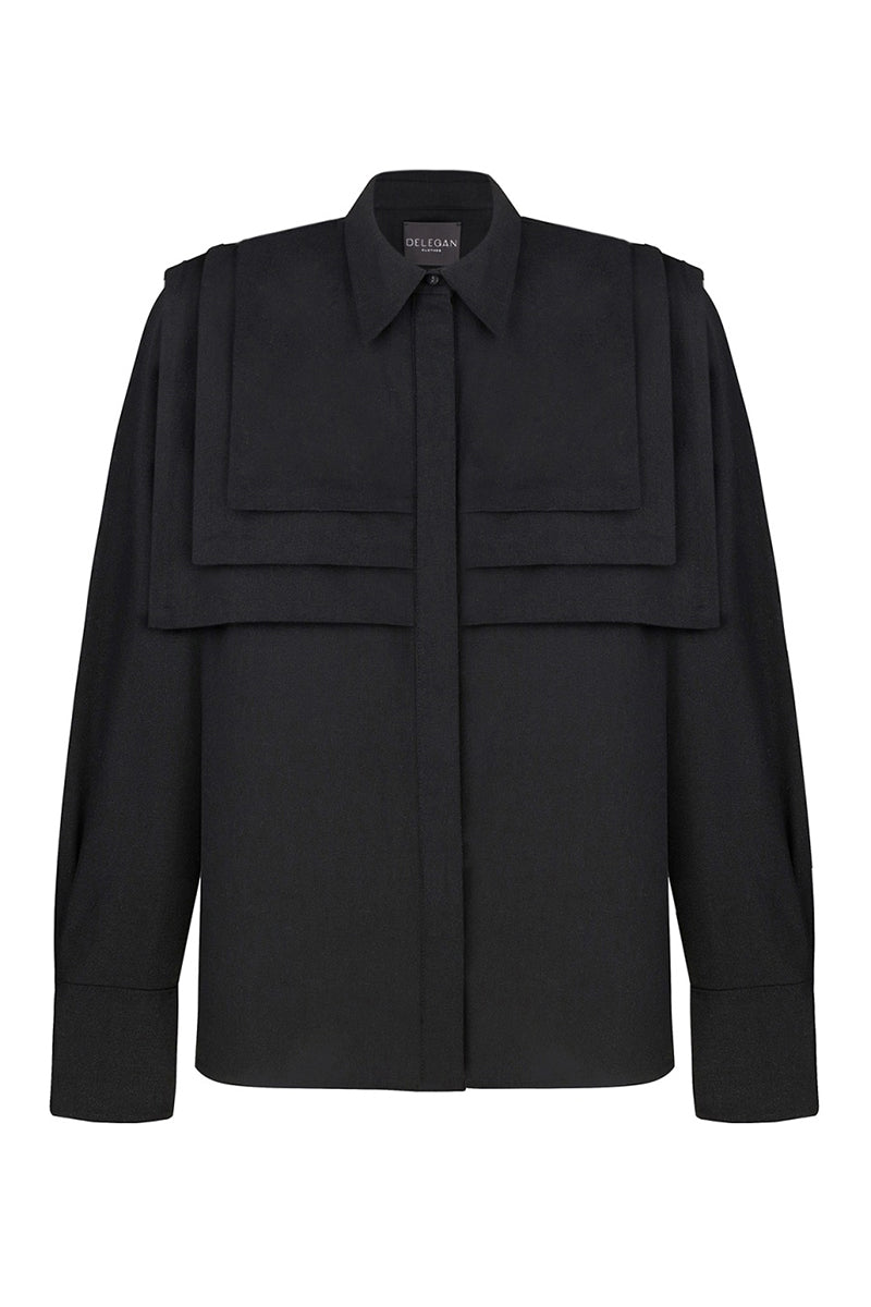 BLACK LINEN SHIRT - CULT MIA
