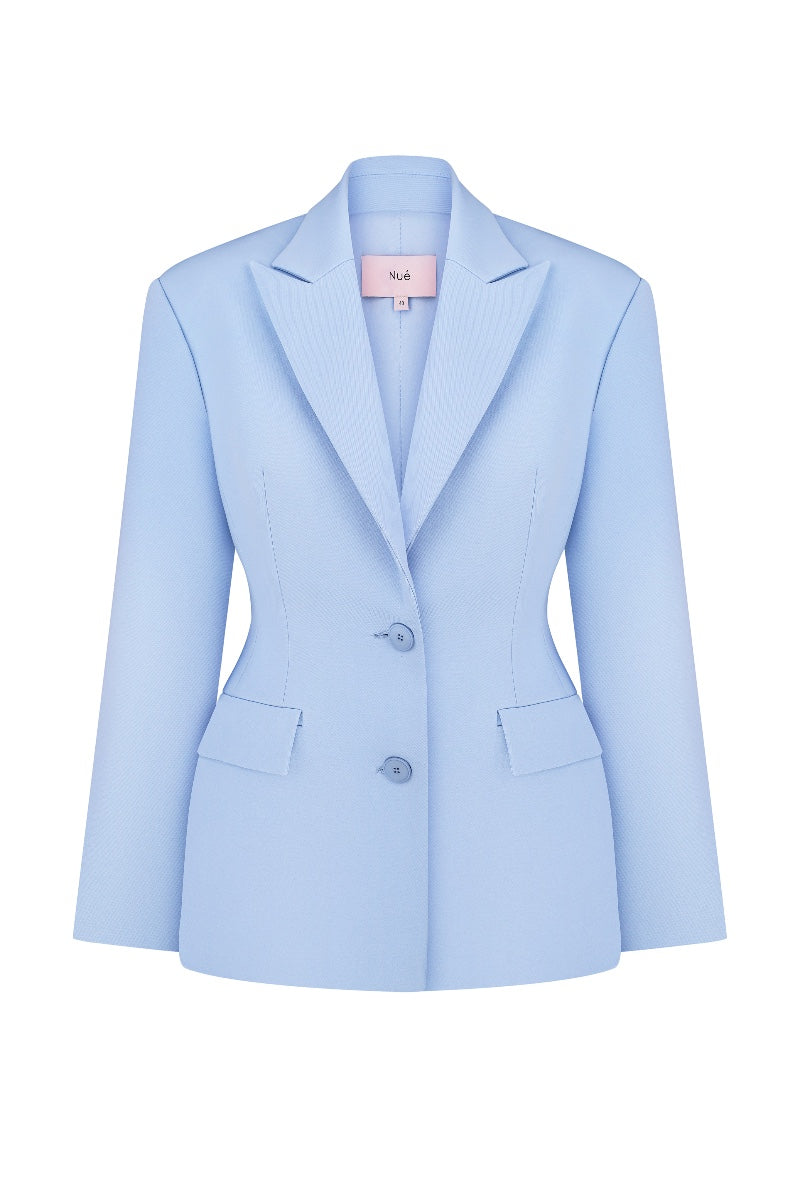 Nué Delphine blazer featuring a tailored fit and classic design, shown in a stylish, neutral-colored fabric.