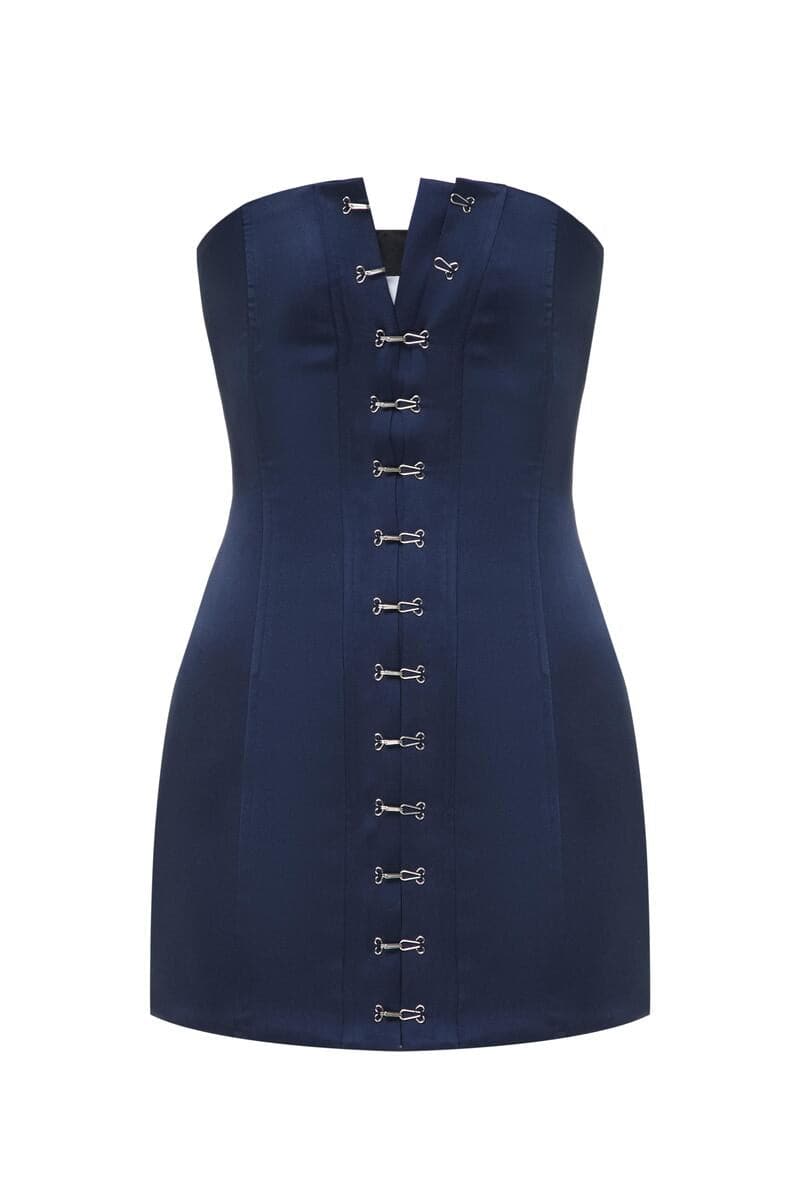 LOREN NAVY BLUE MINI DRESS - CULT MIA