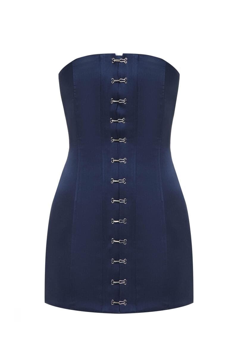 LOREN NAVY BLUE MINI DRESS - CULT MIA
