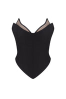 Nué VENEDA corset top, stylish and form-fitting, with lace-up front and adjustable straps, perfect for trendy casual wear.