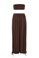 AWAVE draped harem pants with ruched strapless top co-ord set, featuring flowy fabric and stylish, comfortable design.